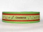 Obedience lime-rot - Breite ca. 4 cm (incl. Leder)