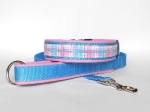 Halsband-Leinen-Set Madras pink