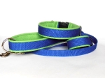 Halsband-Leinen-Set Blau-Grün