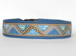 Bandana blau - Breite ca. 3,2 cm (incl. Leder)