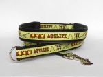 Halsband-Leinen-Set Agility lime-schwarz