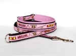 Halsband-Leinen-Set Agility rosa-schwarz